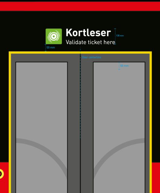 57. «Merke for kortleser» plasseres over dør 1. 58.