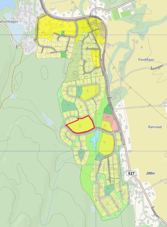 Overvann må håndteres lokalt på delfeltet Forholdet til kommuneplan og områderegulering Området er i gjeldende kommuneplan (2013-2029) avsatt til boligformål.