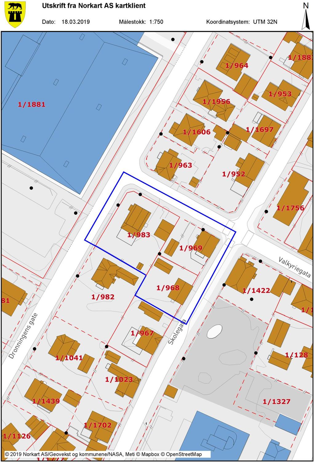 Detaljkart som viser planavgrensningen: Detaljkart som viser planavgrensningen.