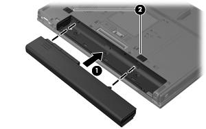 Sette inn eller ta ut batteriet FORSIKTIG: Du kan miste data hvis du bytter et batteri som er den eneste strømkilden.