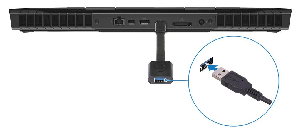 7 Koble til Xbox-kontrolleren til USB Type-A-porten på USB-donglen. 8 Koble til Oculus Rift-sporingsenheten for berøring til USB Type-A-porten på donglen.
