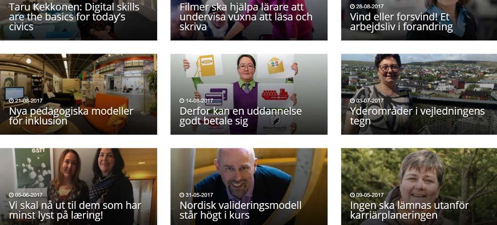 www NVL:s webbsidor erbjuder nyheter, information och info om aktuella konferenser/seminarier inom de temaområden inom vuxnas lärande som slagits fast av MR:U och utvecklats i den nordiska