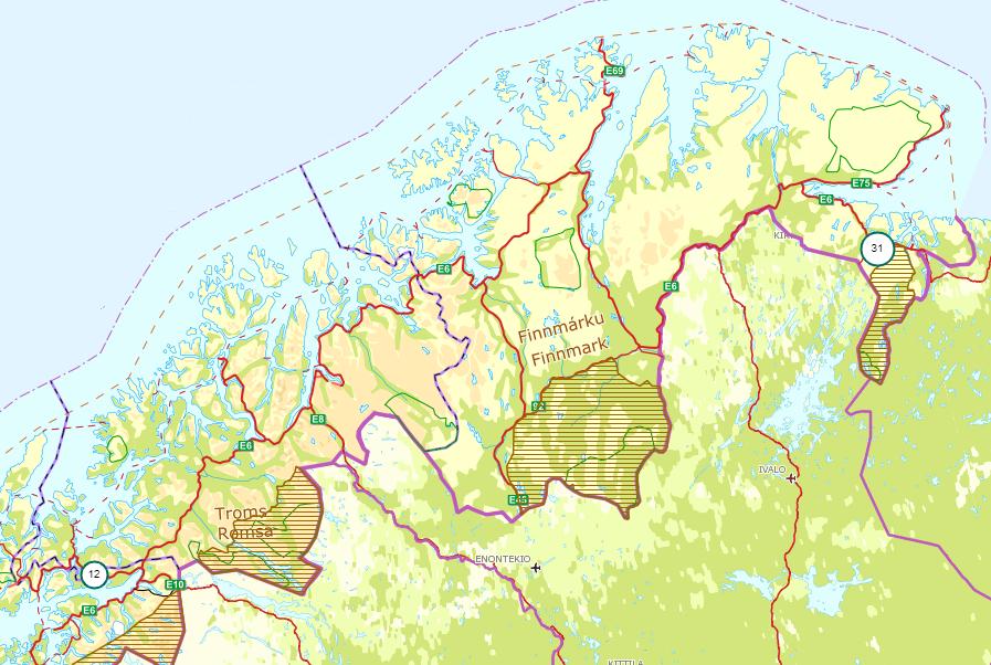 Figur 4b. Påviste skader forårsaket av bjørn i Troms og Finnmark fra. juni til 3. august 9.