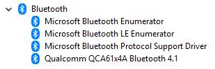 Sikkerhetsdrivere Kontroller om sikkerhetsdriverne allerede er installert på systemet. Bluetooth-driverne.