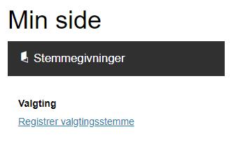 Valgtingsstemmer rett i urne NB: Denne oppgaven kan kun gjøres av kommuner med elektronisk manntall 1 Logg på med rollen «Stemmemottaker valgting»