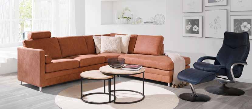 Kvalitet og komfort - sofa vist med multi hj. i stoff 365 Unite. Finnes i mange farger. Mål: 277x229 cm.