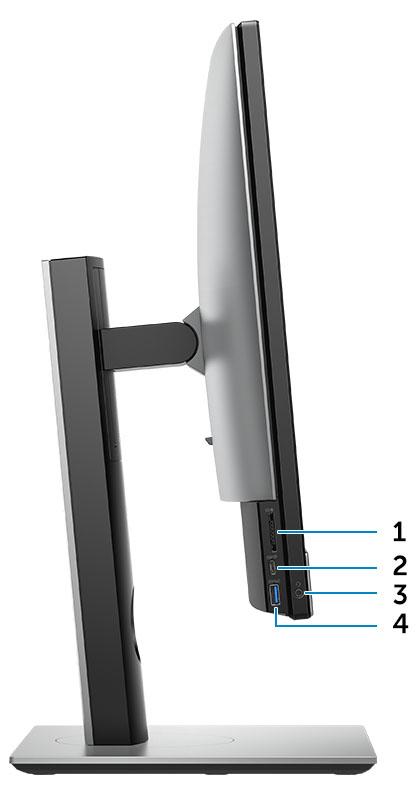 Kabinett sett fra venstre 1 SD-kortleser 2 USB 3.