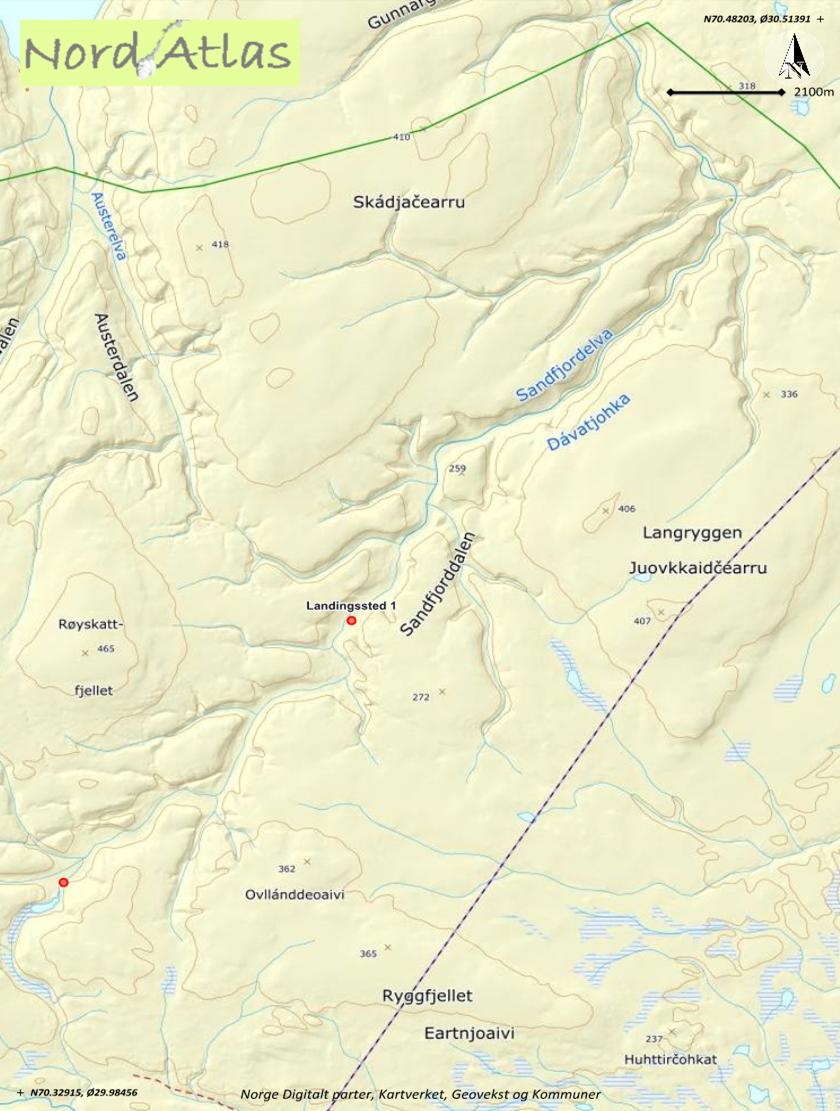 Flygning og landing over og i umiddelbar nærhet av reinflokker skal unngås. Flygningen/landingen skal, før den finner sted, avklares med reinbeitedistrikt 6/5D.