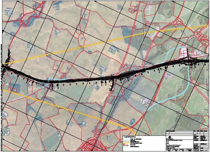 Traséalternativ 7.7, lokalvegsystem D Strekningen Ånestad Elverum kommunes grense Det er laget et alternativt forslag til trasé på strekningen.