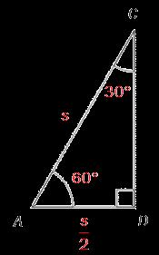 I tillegg er hypotenusen dobbelt så lang som den minste kateten. Denne sammenhengen kalles 0, 60 og 90 setningen. Ovenfor ser du to avsnitt fra en lærebok for 10.