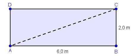 7.5 Gitt rektangelet ABCD nedenfor. a) Regn ut arealet av rektangelet. b) Regn ut lengden av diagonalen AC. c) Regn ut arealet av trekanten ABC. d) Hva er arealet av trekanten ACD? 7.