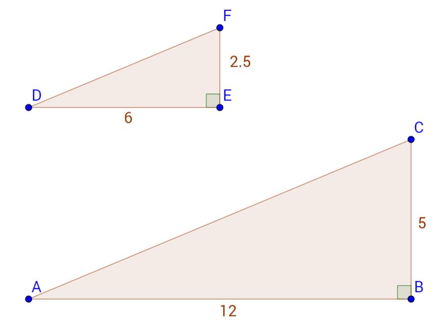 Oppgåve 13 (3 poeng) Om trekantane ABC og DEF får du vite dette: B E 90 tanatand 5 1 AC DF Lag ei skisse som