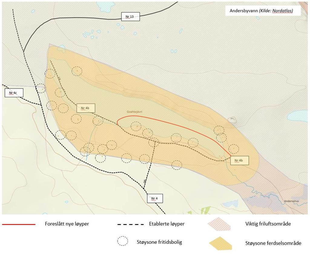 Andersbyvannet Andersbyvann ligger i tilknytning til etablert snøskuterløyper nr 4 Andersby-Andersbyvann- Jolmavann, nr 4b Andersbyvann, nr 4c Andersbyvann-Østervann og nr 13 Viinikka i Vadsø kommune.