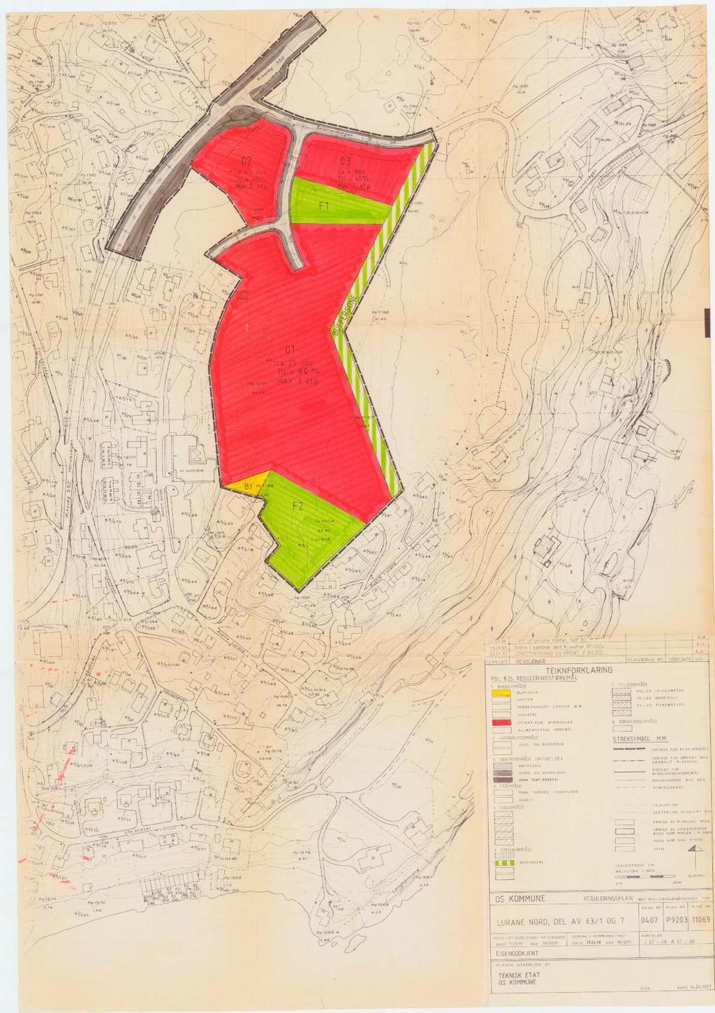 Planområdet overlappar del av reguleringsplan for Lurane nord planid: 19920300, vedtatt i 1998. Overlappande areal er regulert til buffersone. I reguleringsføresegnene for buffersona er det nemnt «.