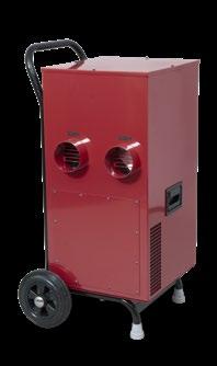 Maskinen avfukter også ved lave temperaturer. I tillegg tilfører den rommet ca. 3 kw varme og er derfor særskilt egnet i uoppvarmede lokaler.