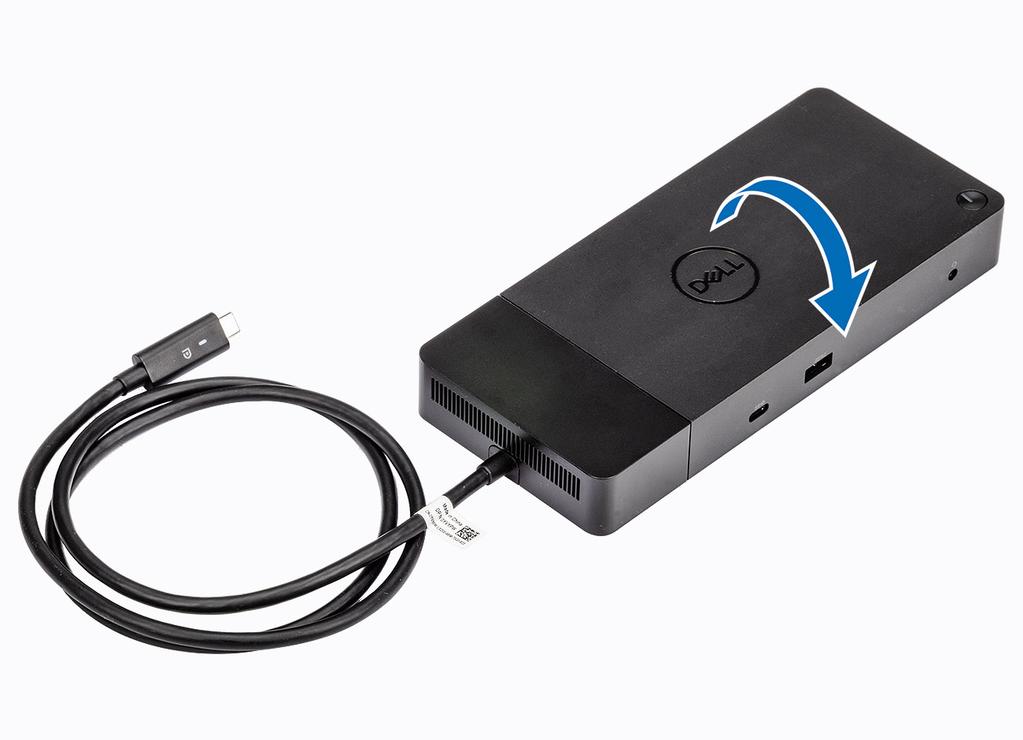 Ta ut USB Type-C-kabelmodulen 8 Dell dokkingstasjon WD19 leveres med USB Type-C-kabel festet.