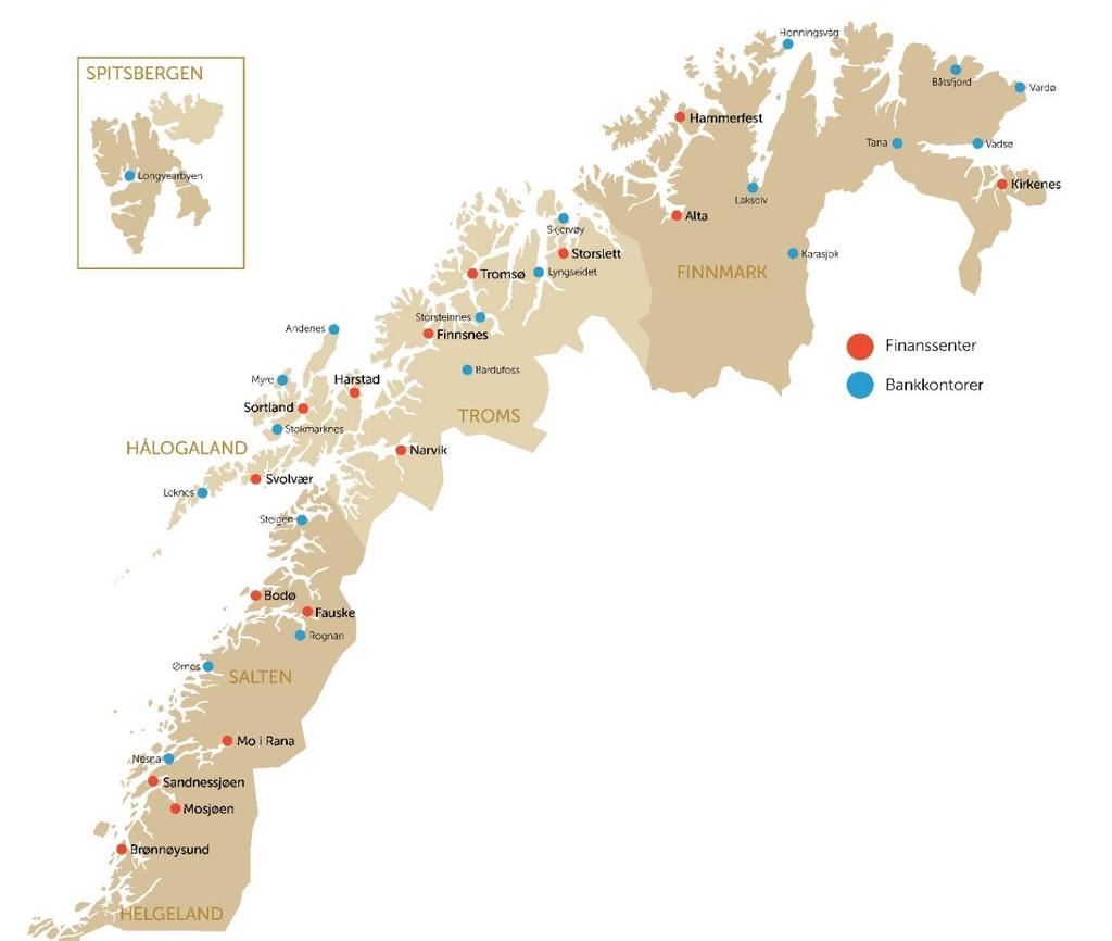 SpareBank 1 Nord-Norge konsernet nummer 1 i nord PM Bank Hovedbank: 35 % SMB Bank Hovedbank: 41 % Storkunde Bank Eiendomsmegling