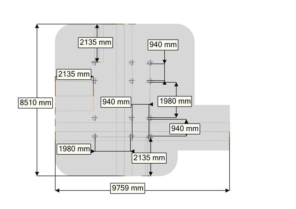 Plassering av forankringer / Ground plan / Placering av förankringar N UK S