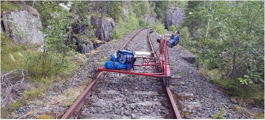 Oppgåve 9 (6 poeng) Ein del av Numedalsbanen, frå Veggli til Rødberg, er 2 km lang. Her kan ein sykle dresin (sykkel for togskjener). Ein dresin har farten 7 km/t.