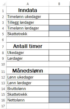 Oppgåve 9 I februar arbeider Elias 110 timar i vekedagane og 17 timar på laurdagar. I vekedagane er timeløna 140 kr, og laurdagar får han eit tillegg på 50 %. Han betalar 32 % skatt av alt han tener.