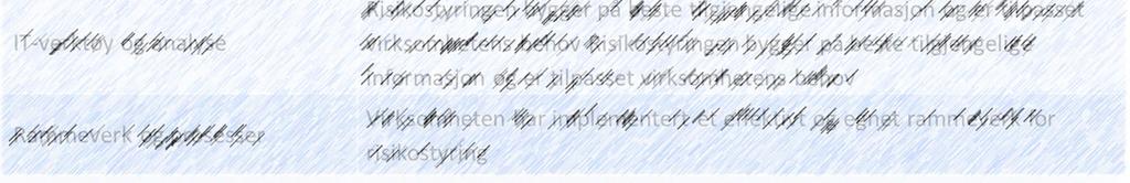 ressursallokering til risikostyringsarbeidet Risikostyringen bygger på beste tilgjengelige informasjon og er tilpasset virksomhetens behov