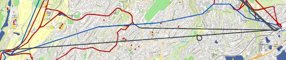 1.6.4 Bærum trafo-smestad langs eksisterende trasé Figur 1-17 Ny 420 kv mellom Bærum trafo og Smestad er planlagt i eksisterende luftledning (blå linje).