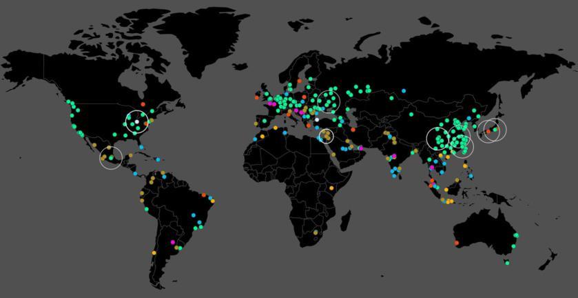 I løpet av en helg hadde WannaCry-viruset spredd seg til over 200 000 maskiner i over 150 land. Kilde: MalwareTech 4.