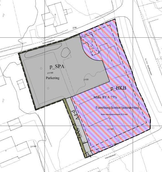 4 av 6 Figur 1: Utsnitt av plankart. Kilde: planforslag Virkninger av plan Landskap og stedets karakter: Planforslaget vil bryte noe med den eksisterende bebyggelsen.