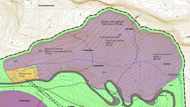 . 4. Gråbergdeponiet Plankart Engebøfjellet (plan 2011) deponiområdet mm.