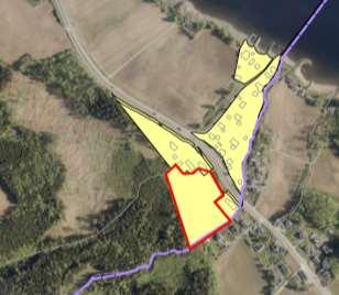 Grenser mot eksisterende boligområder i nord og byvekstgrensa i sør. Ligger inntil utsiktsplassen. Dyrket / dyrkbar mark - Ca.