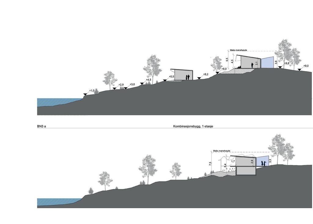 BN3 B A A B oransjeri Hav Kombinasjonsbygg, 1etasje Snitt A 1:300 (A3)