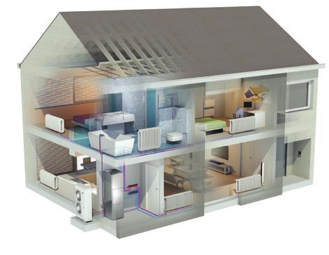 1 ENERGI FRA UTELUFTEN 2 TO-TRINNS VARMEPUMPE 3 KOMPLETT LØSNING En luft/vann varmepumpe henter energi fra uteluften. Energien blir brukt til oppvarming og varmtvann i boligen.