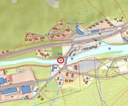 Måna (Dam Dale-Dam Mæland) ved Dale bru 0-2050-R Dato/er 13.6/18.7/22.8/26.