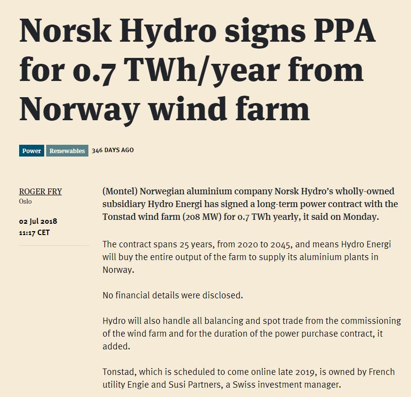 vindpark Balansering og nominering av Tonstad Vindpark i 25 år fra 2020 Nytt kraftbehov i Norden, og industriens behov
