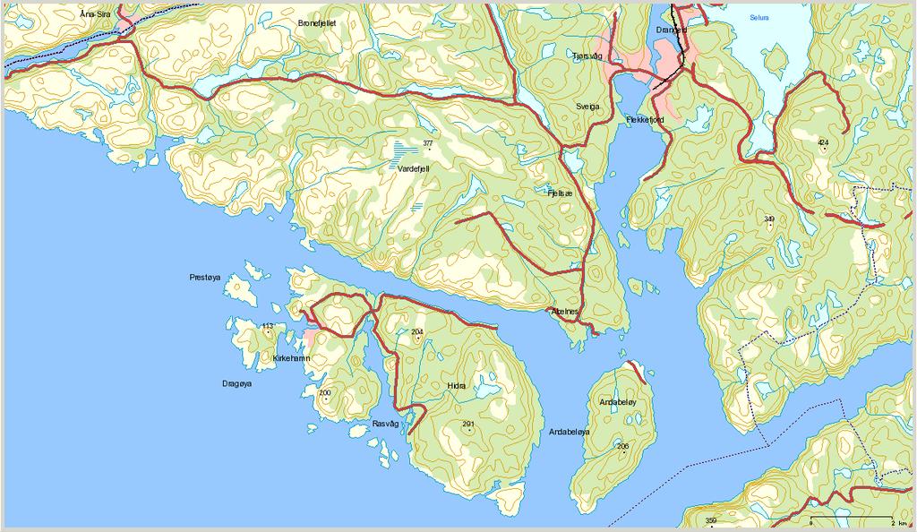 Natur- og kulturmiljø Naturmiljø Planområdet består av en liten holme på ca 13 daa, Espholmen, mellom Abelnes og Andabeløy, sør for Flekkefjord sentrum.