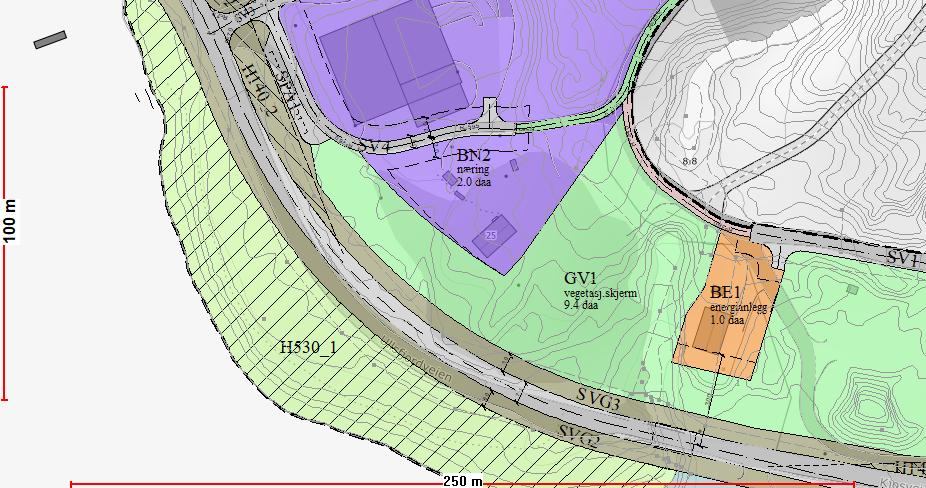 2.3 FV. 91 gis en litt slakkere kurve Kurve på fylkesveg 91 kan gjøres slakere. Veggrunn opprettholdes innenfor eiendomsgrensen til SVV. Eksisterende bro Fig.