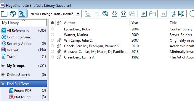 Find Full Text via EndNote Hvis en artikkel i fulltekst (dvs.