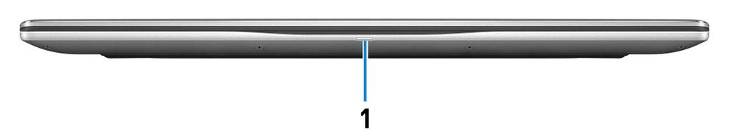 3 Visninger av Inspiron 7580 Front 1 Statuslys for strøm og batteri / Lys for harddiskaktivitet Viser statusen på batterilading eller harddiskaktivitet.