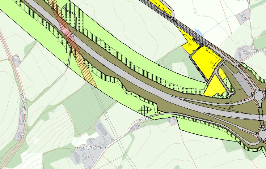 Det reguleres inn areal for fordrøyningsmagasin nord for skjæringa på Bergshøgda på eiendommene 742/6 og 743/1. Dette reguleres som annen veggrunn teknisk anlegg.