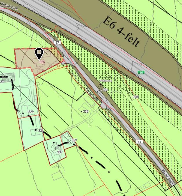 5.2.3 Kongsvegen Figur 22 Gjeldende regulerings Kongsvegen Kongsvegen er i gjeldende plan regulert om ved eiendom