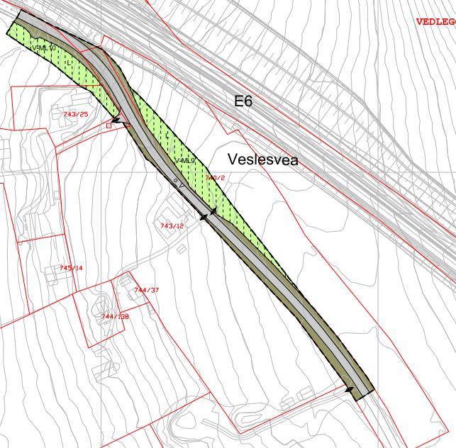 Figur 23 Ny regulering Kongsvegen, se kart 5 Kongsvegen reguleres i det store og hele tilbake til