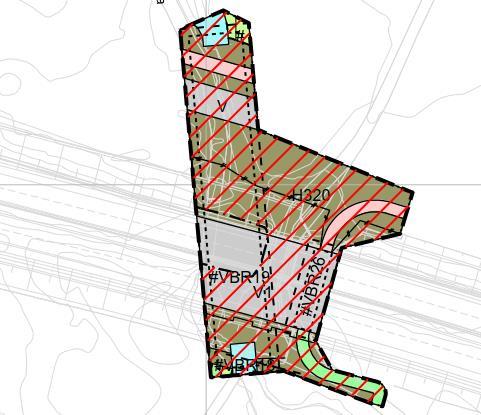 Gjeldende regulering viser èn kulvert med kombinert løp for turvei og overvann.