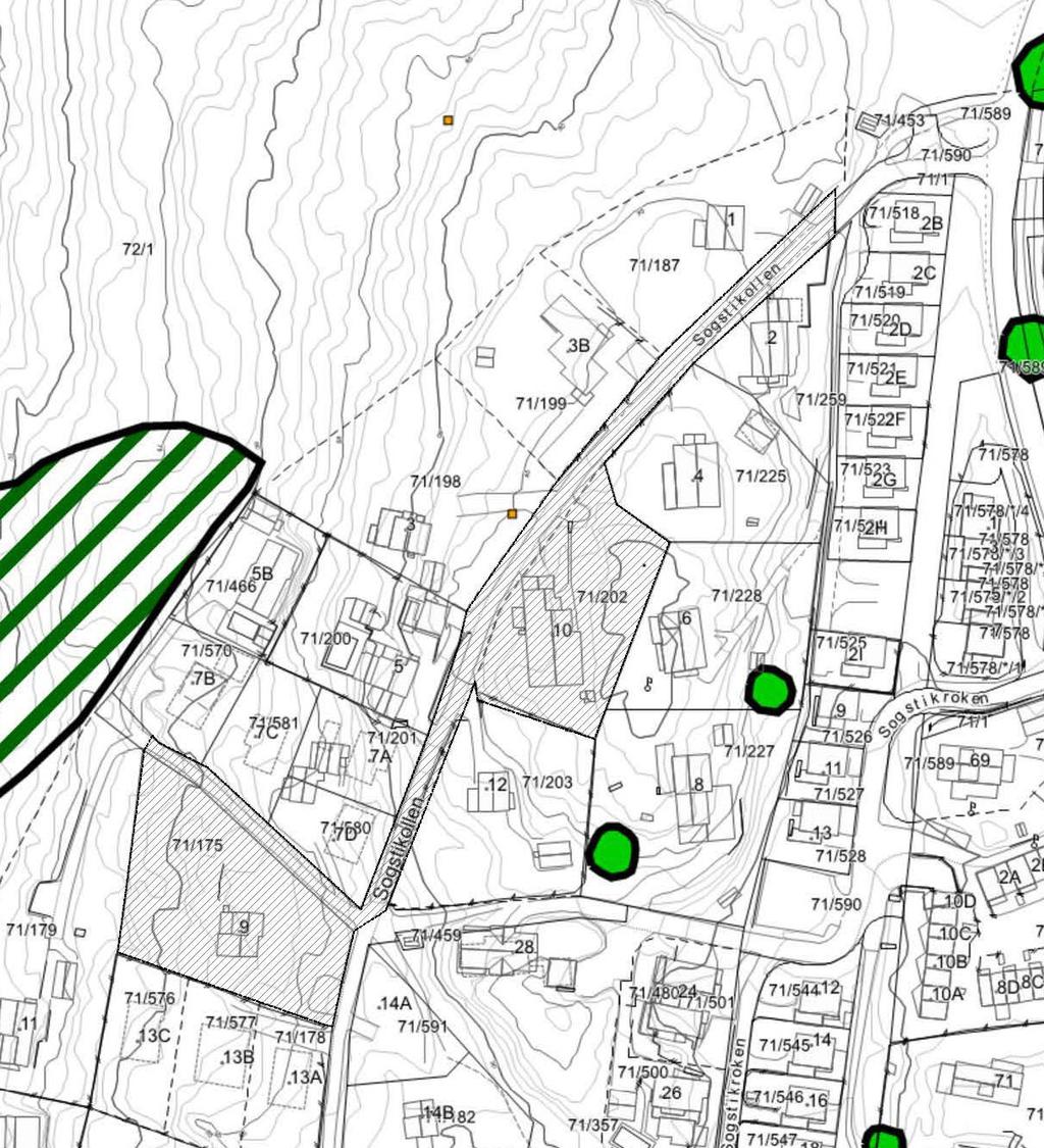 Vi har tidligere vært i kontakt med Mari Magnus i planavdelingen, og kommunens synspunkt var den gang at den ønsker at Sogstikollen i strekket fra nr.