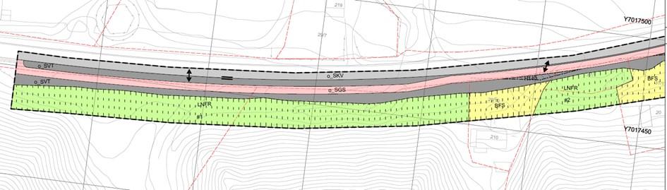 708), og gul støysone for områder ved Hølondvegen. Planforslaget er ikke i tråd med overordnet plan.
