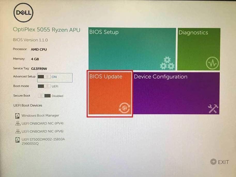 Du kan kjøre BIOS-oppdateringsfilen fra Windows ved hjelp av en oppstartbar USB-minnepinne, eller du kan oppdatere BIOS fra F12- menyen for engangsoppstart på systemet.