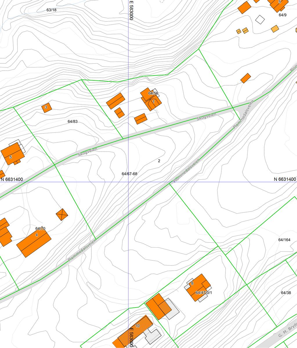 Grunnkart Asker kommune Eiendom: 64/67 Adresse: Skogveien 2 Dato: 06.07.2018 Målestokk: 1:1000 UTM-32 Eiendomsgr. nøyaktig <= 10 cm Eiendomsgr. mindre nøyaktig >200<=500 cm Eiendomsgr.