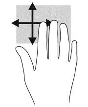 Plasser tre fingrer på styreputen, og flikk med fingrene med en lett,
