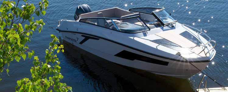 CABIN P-SERIEN FINNMASTER T7 Lengde: 7,10 m Bredde: 2,59 m Vekt: 1550 kg Motor: 150-250 hk Personer: 10 Køyeplasser: 4 Kategori: C YAMAHA F175AETX... 738 000 NOK YAMAHA F200FETX.