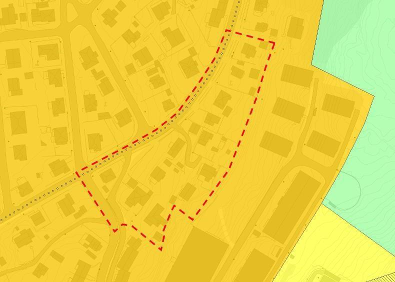 Trafikkarealene har aldri blitt realisert fordi parkeringen er blitt løst gjennom et parkeringshus med tre plan.