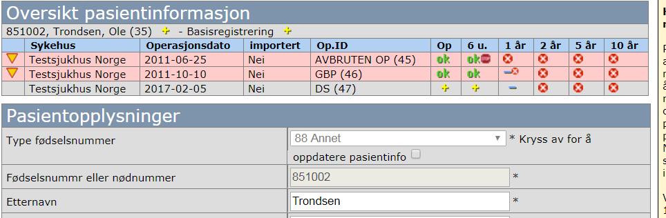 Revisjonsoperasjon Det blir nå opprettet et nytt